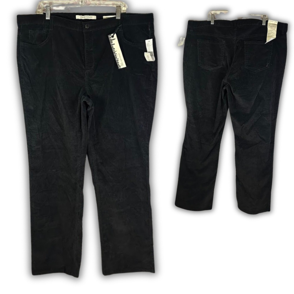 Jones‎ New York Sutton Straight Black Corduroy Pants Womens 22W